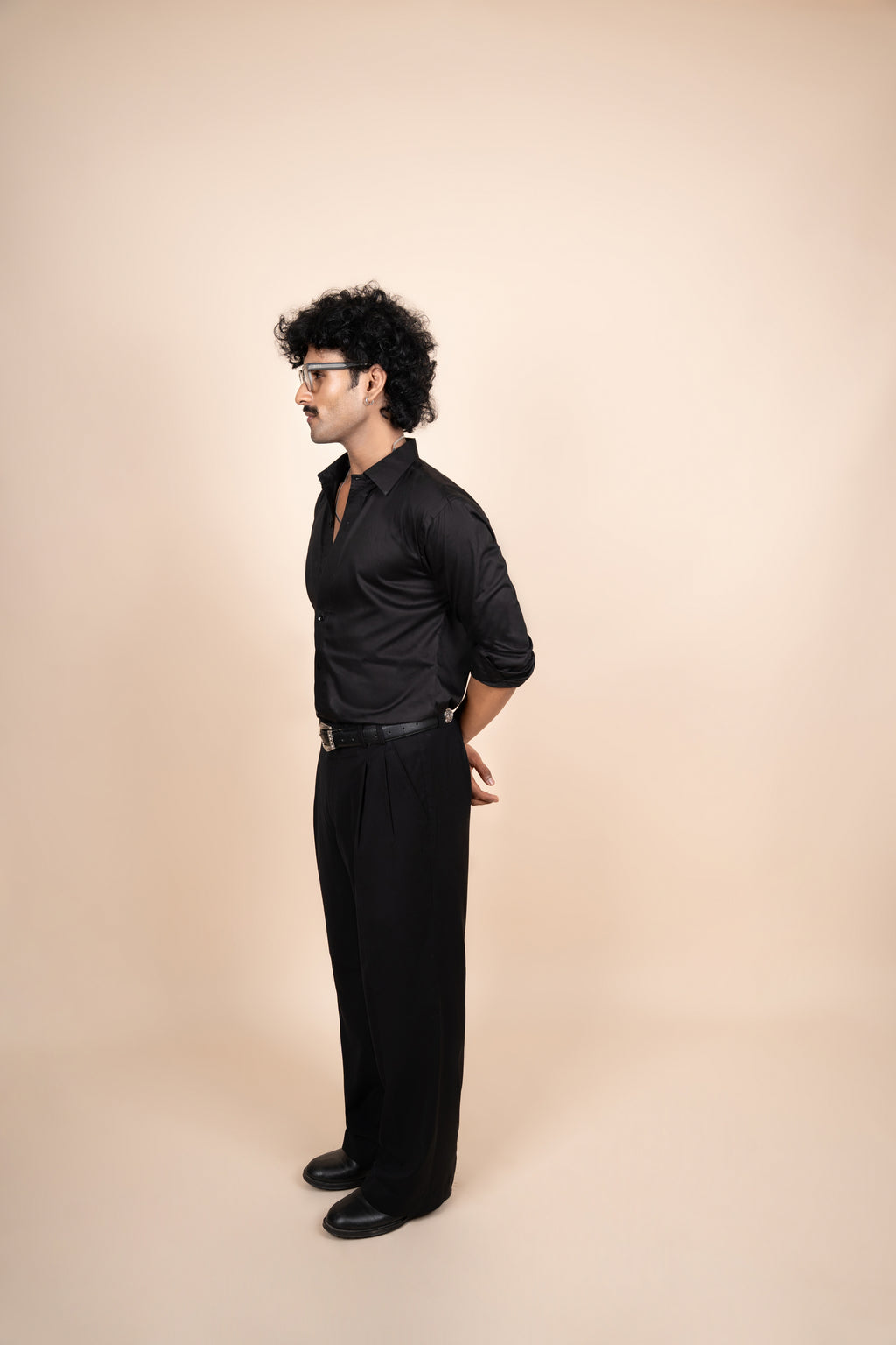 Black Tailored Pleated Trouser