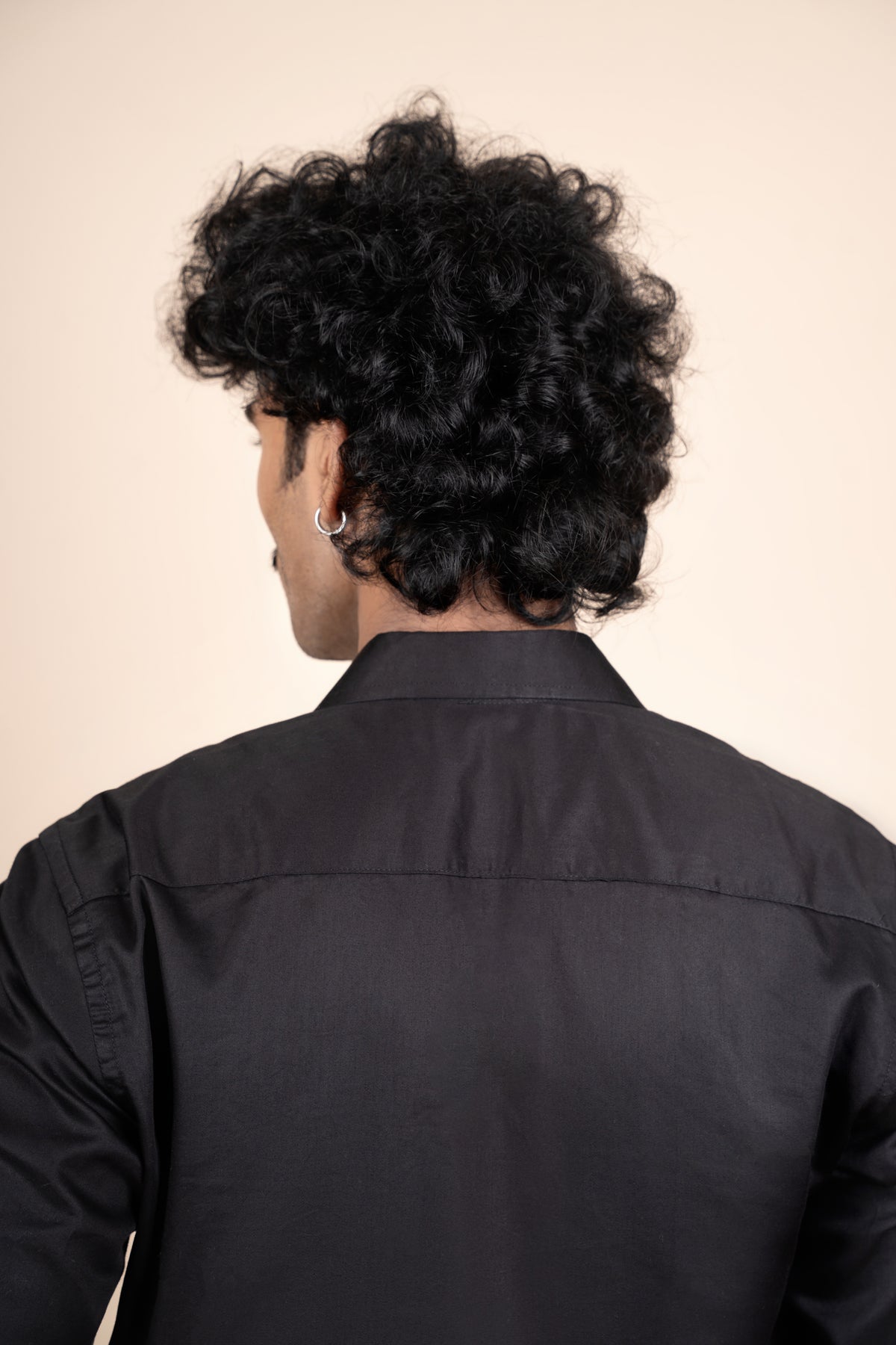 Black Giza Cotton Tailored Shirt