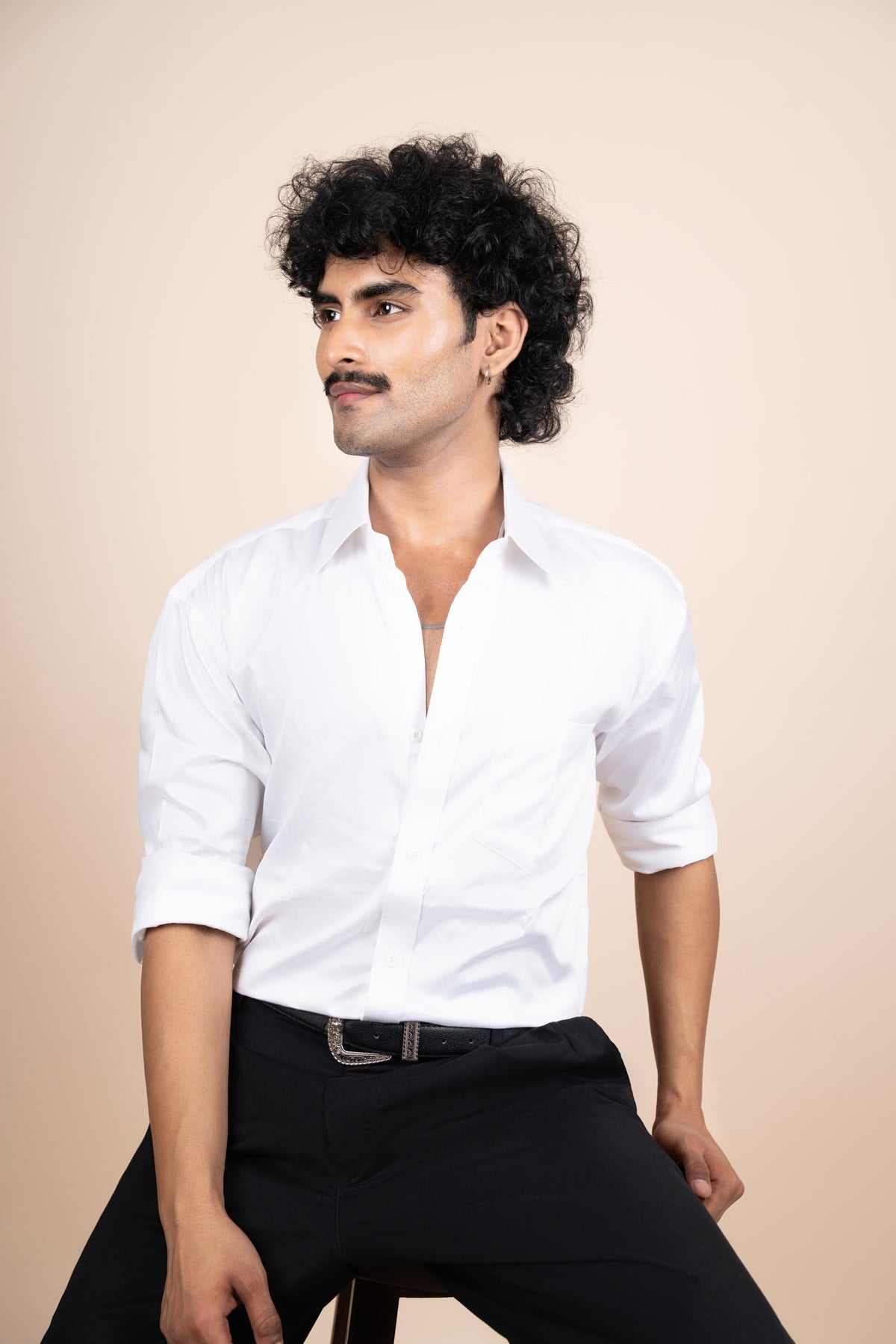 White Giza Cotton Tailored Shirt