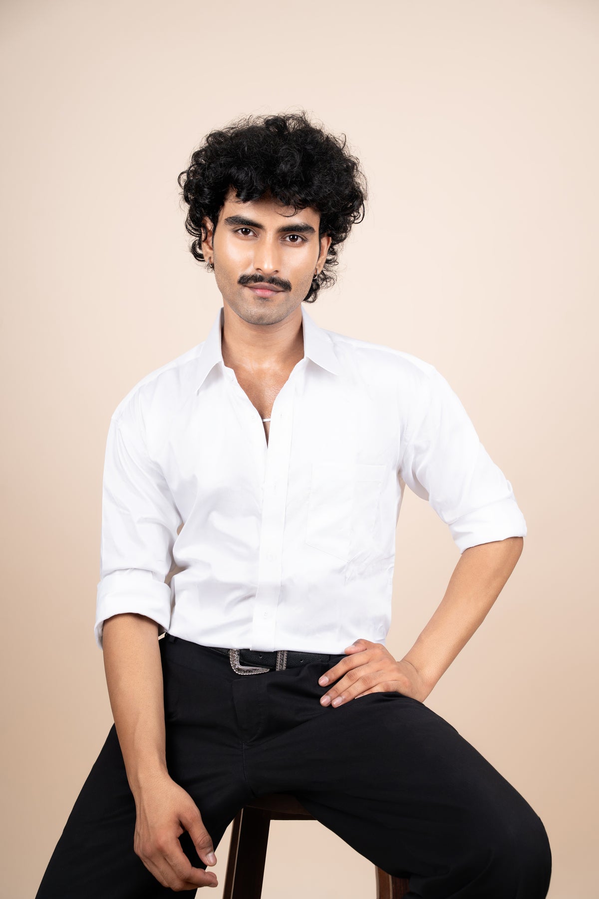 White Giza Cotton Tailored Shirt