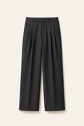 Black Pinstripe Tailored Pleated Trouser