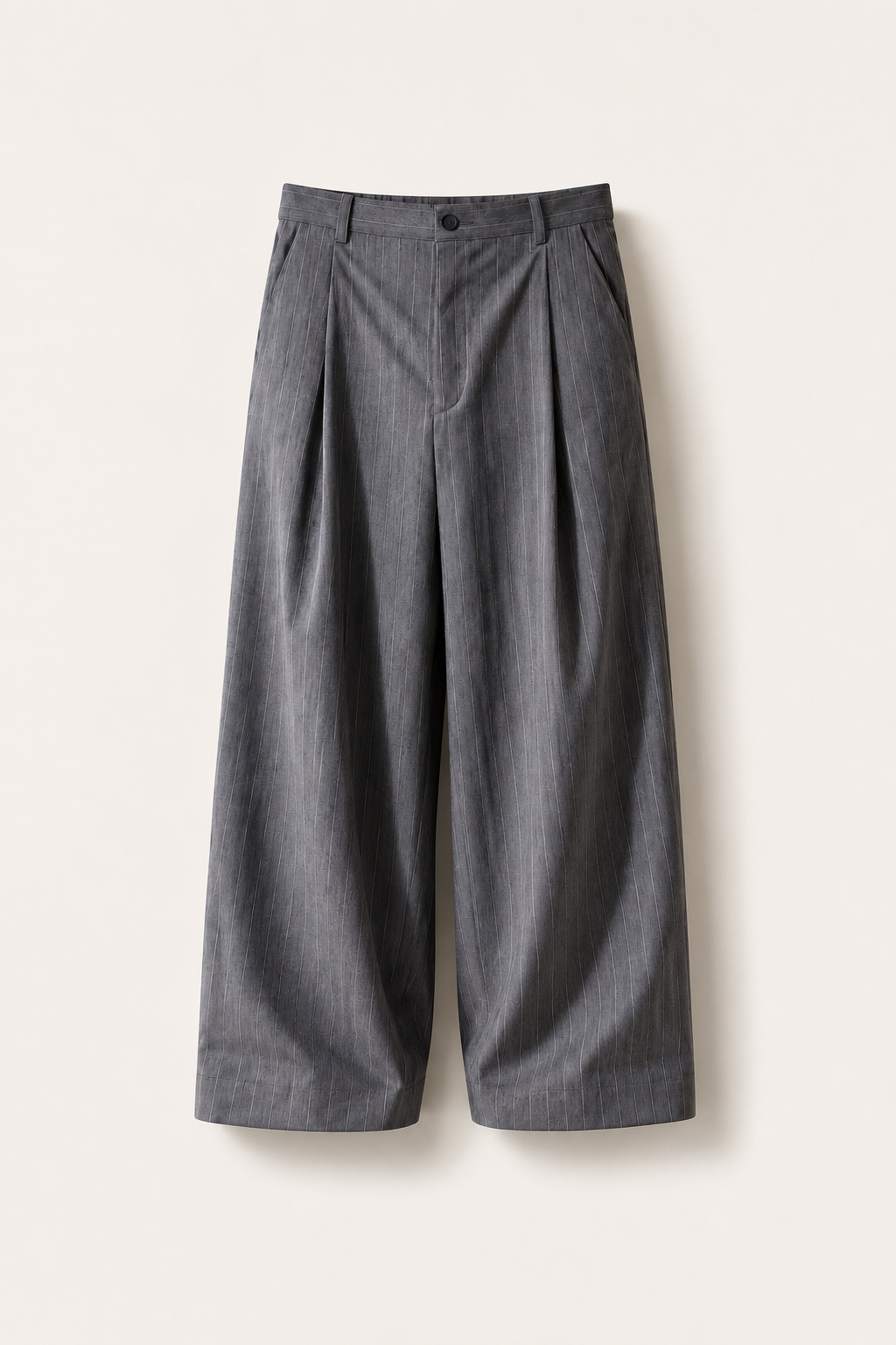 Charcoal Grey Pinstripe Tailored Pleated Trouser