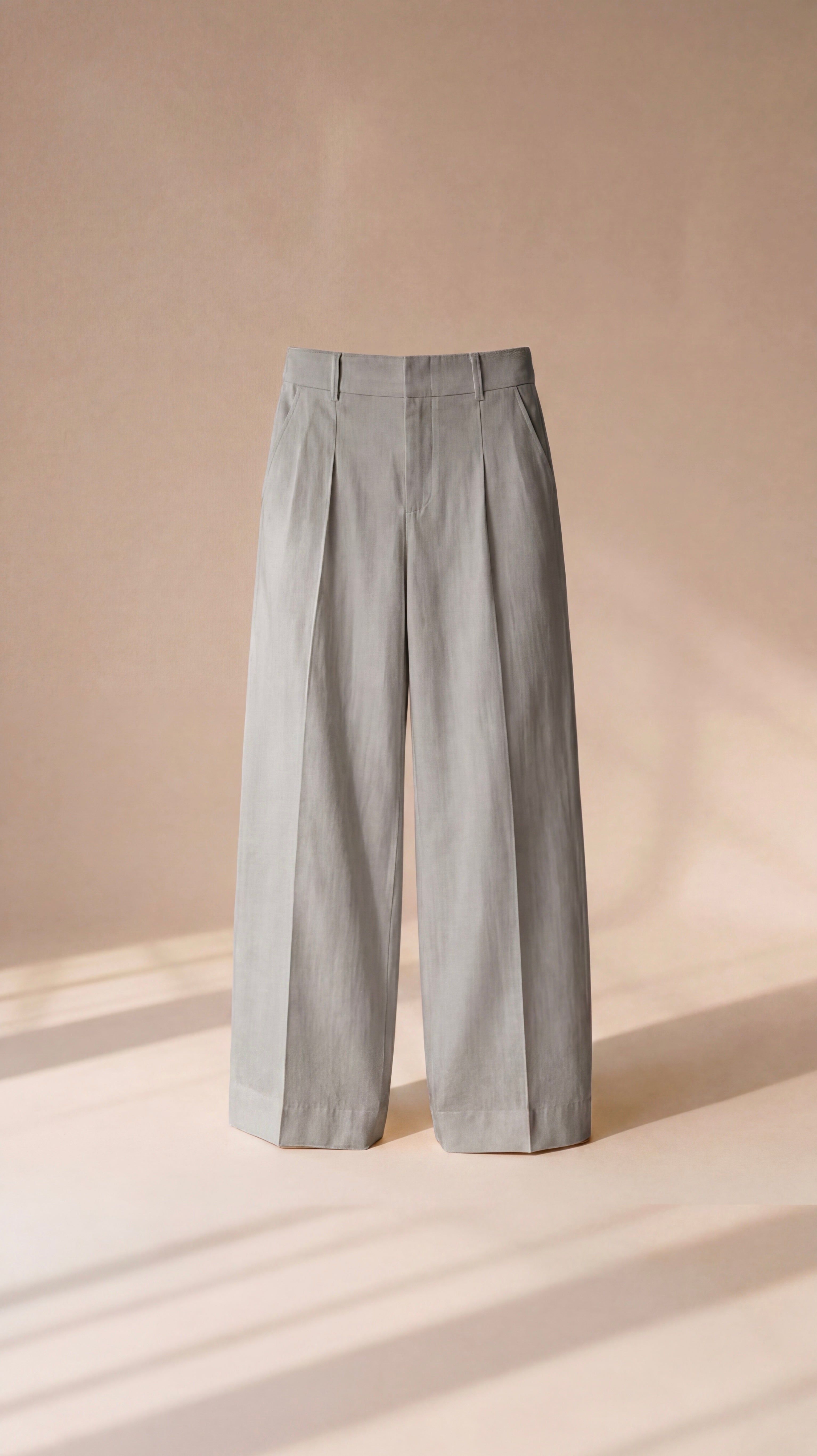 Grey Linen Tailored Trouser