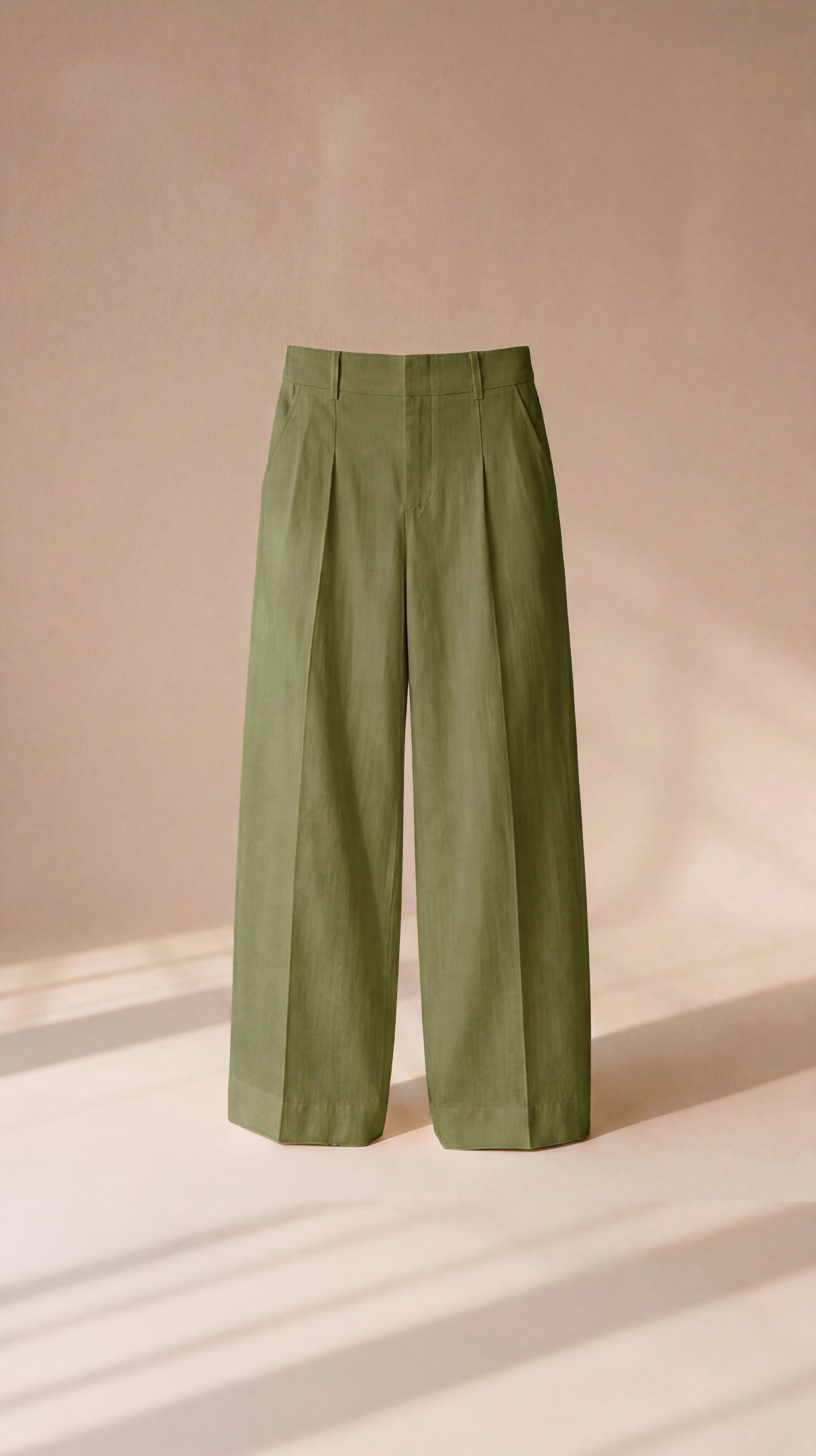 Olive Green Linen Trouser