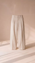 Beige Linen Tailored Trouser