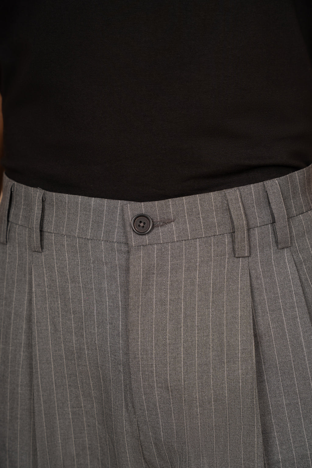 Charcoal Grey Pinstripe Tailored Pleated Trouser