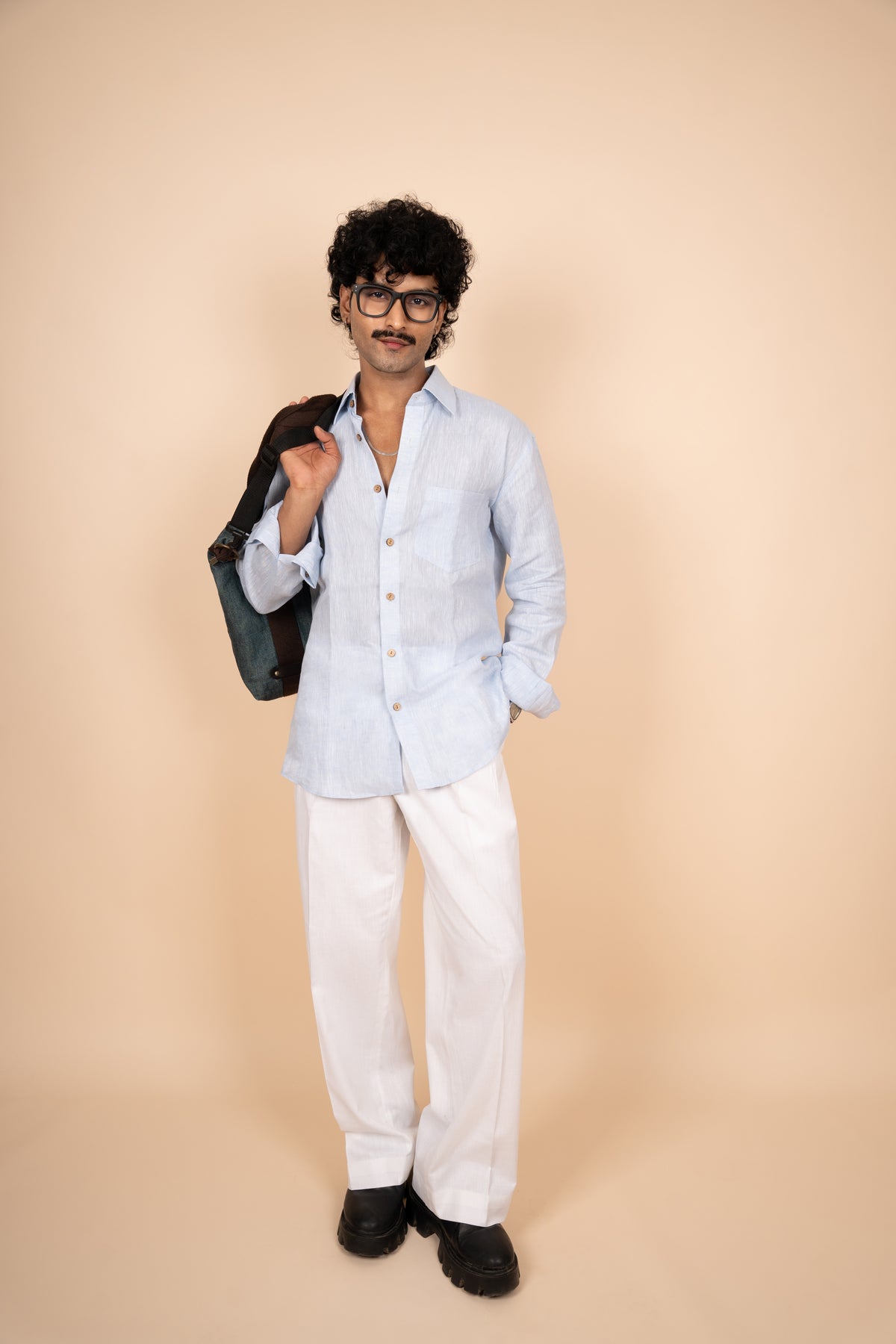 Sky Blue Linen Shirt