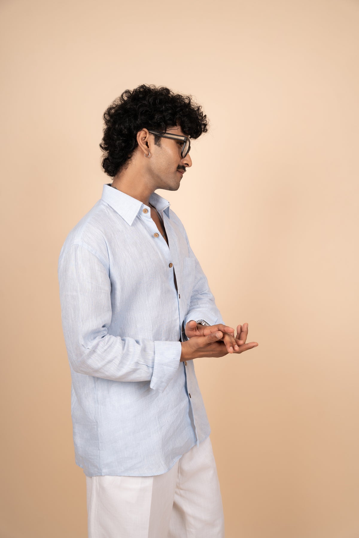 Sky Blue Linen Shirt