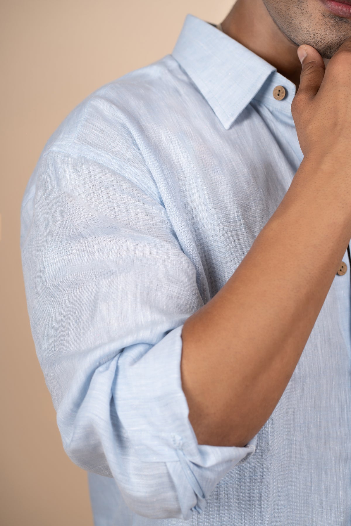 Sky Blue Linen Shirt