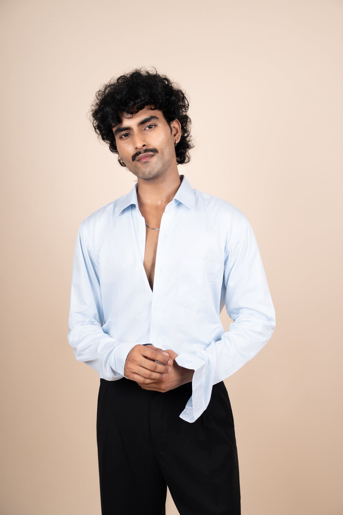 Ice Blue Tailored Shirt
