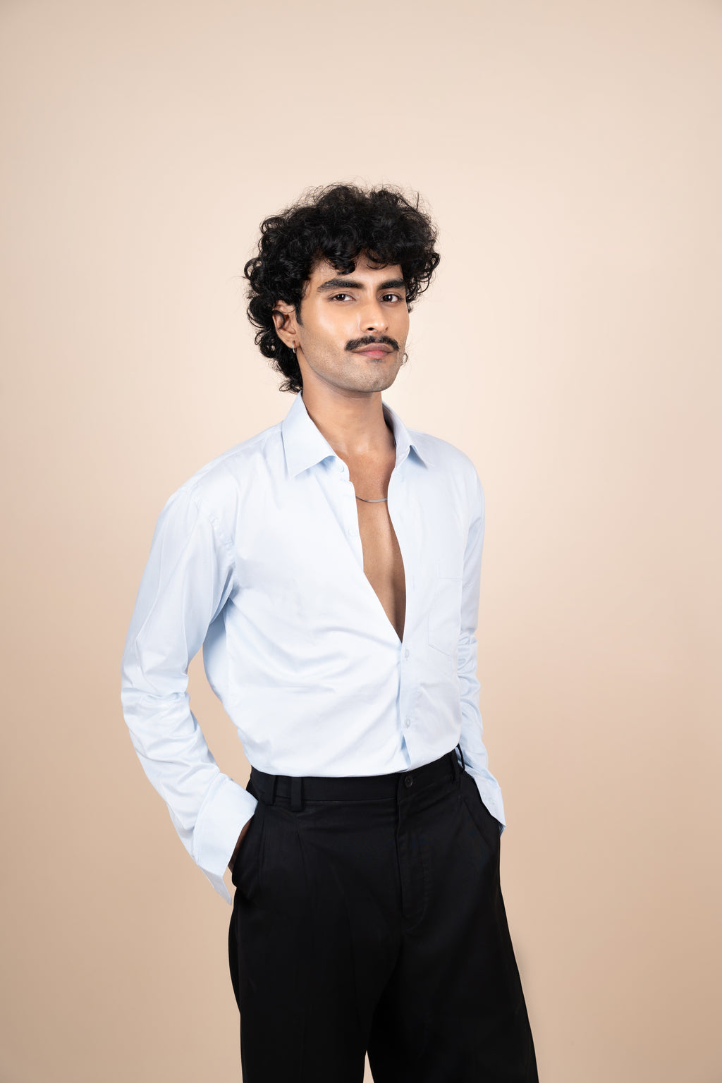 Ice Blue Tailored Shirt