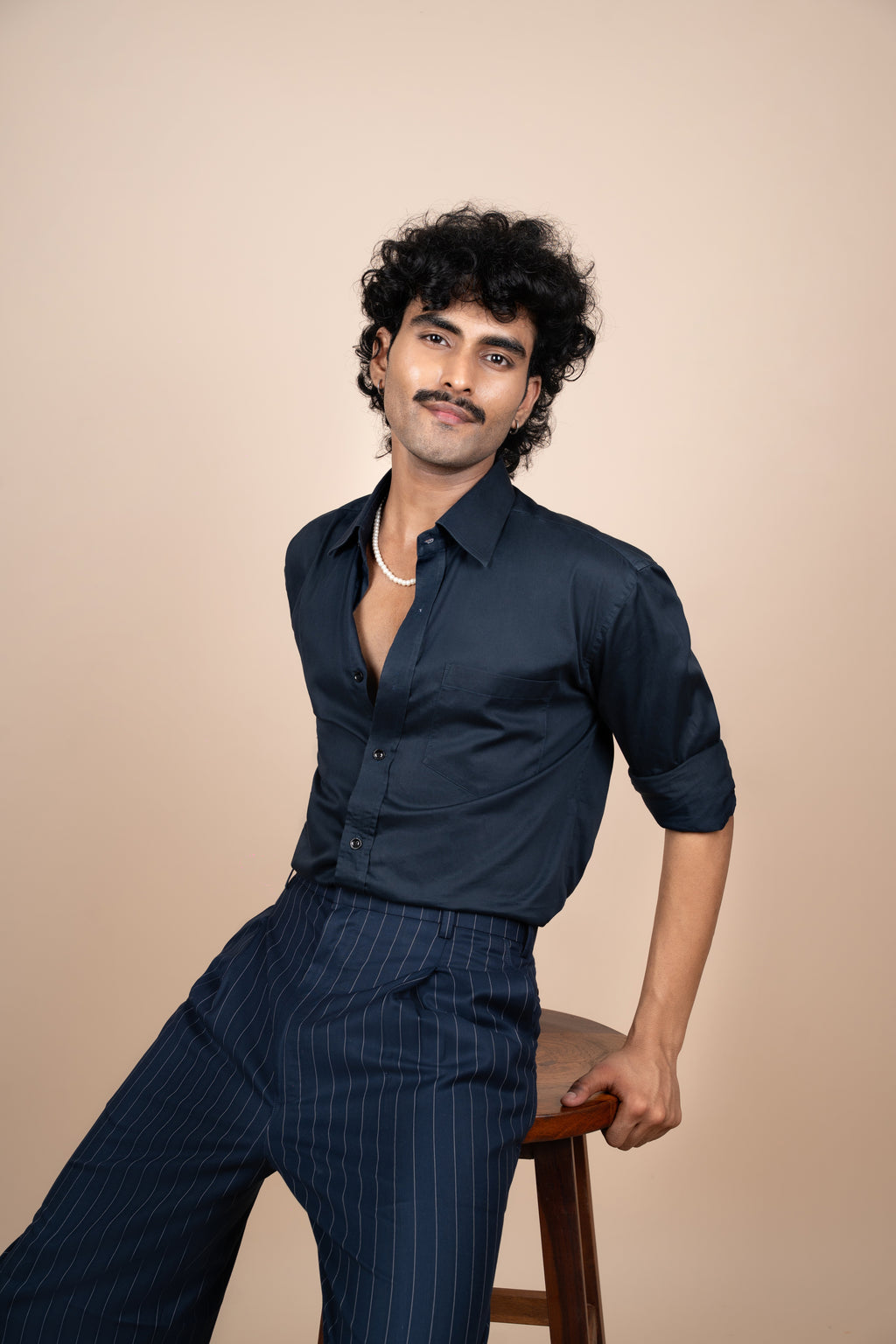 Navy Blue Tailored Shirt