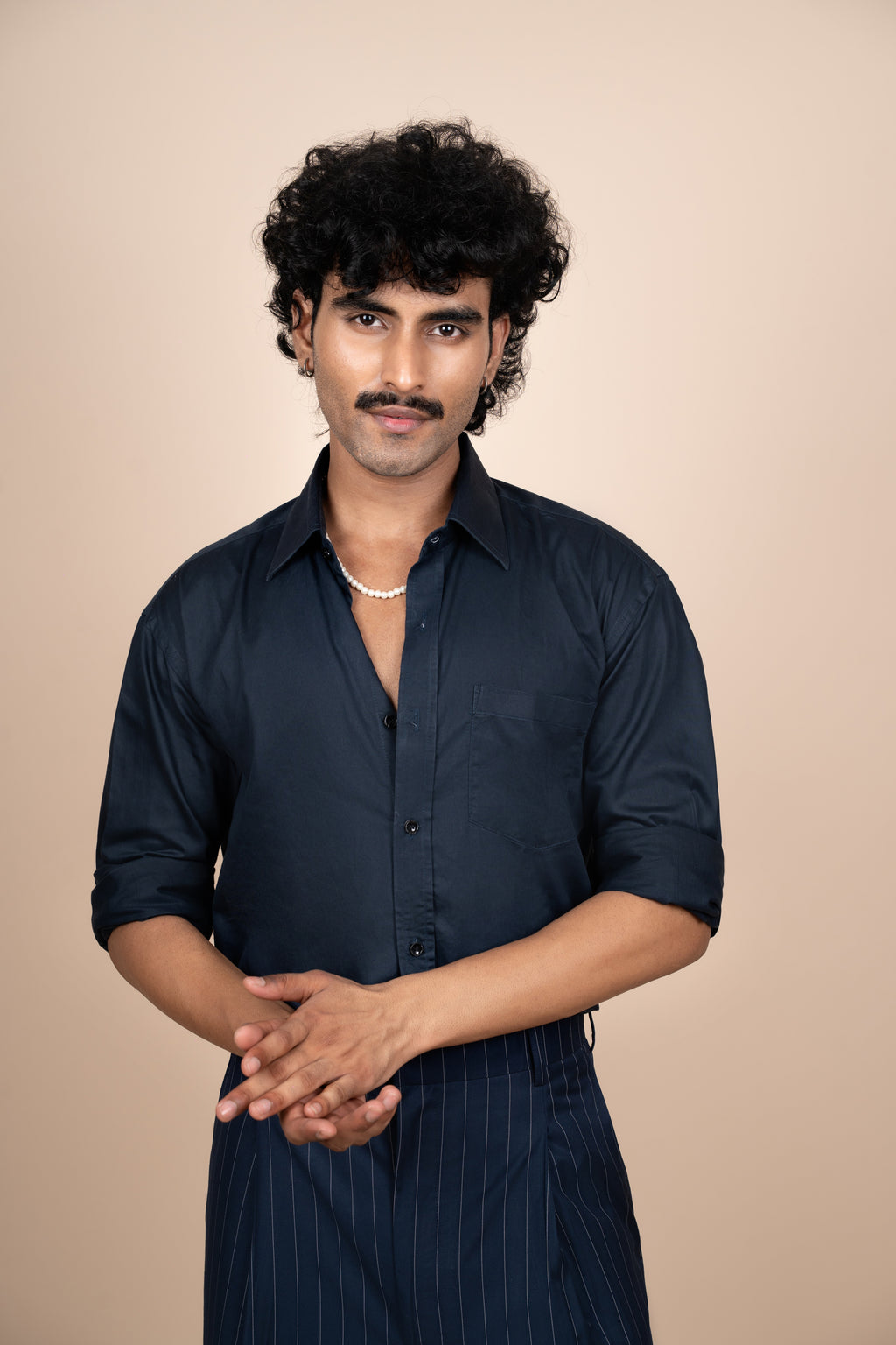 Navy Blue Tailored Shirt
