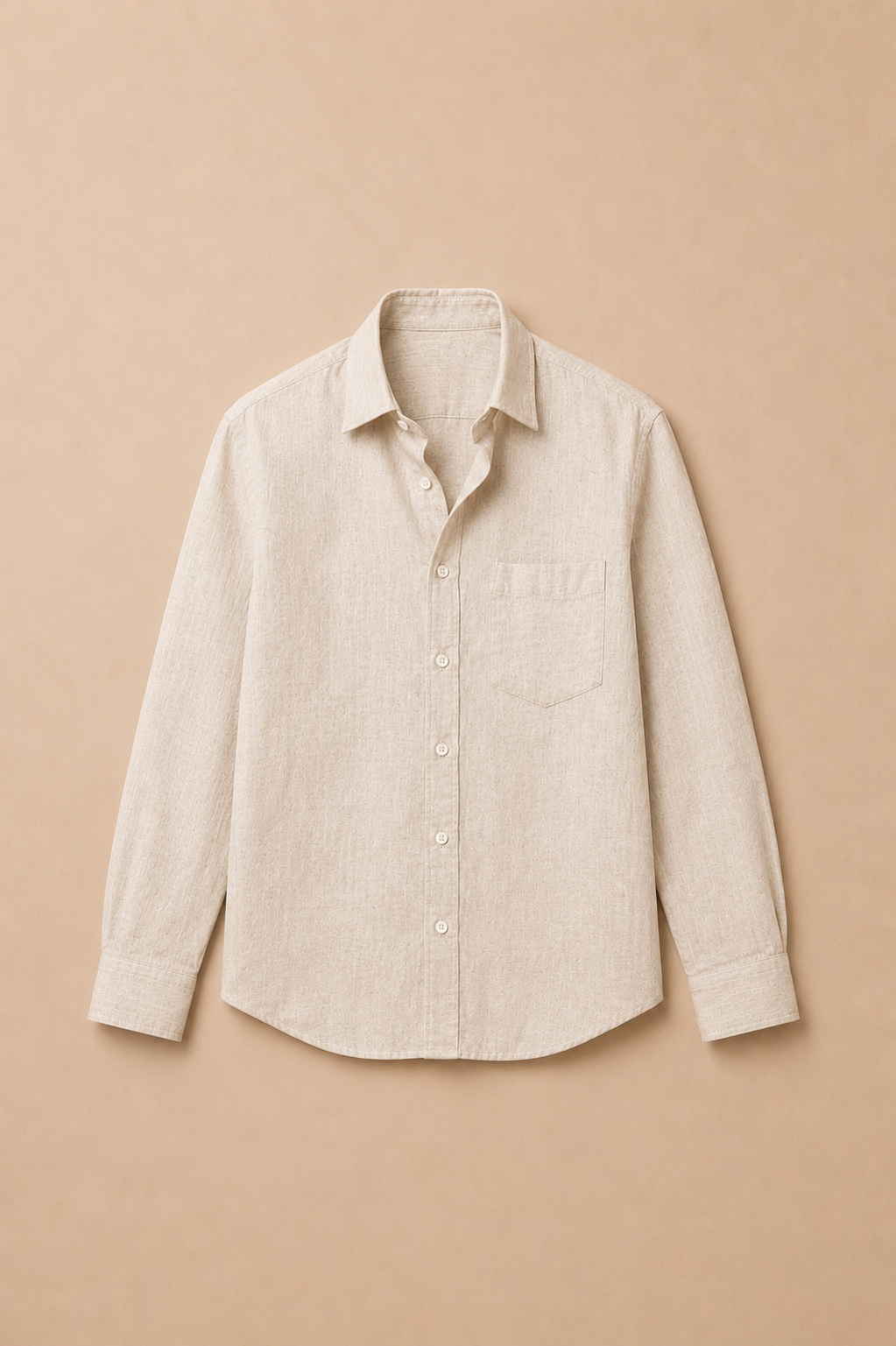 Beige Linen Shirt - front