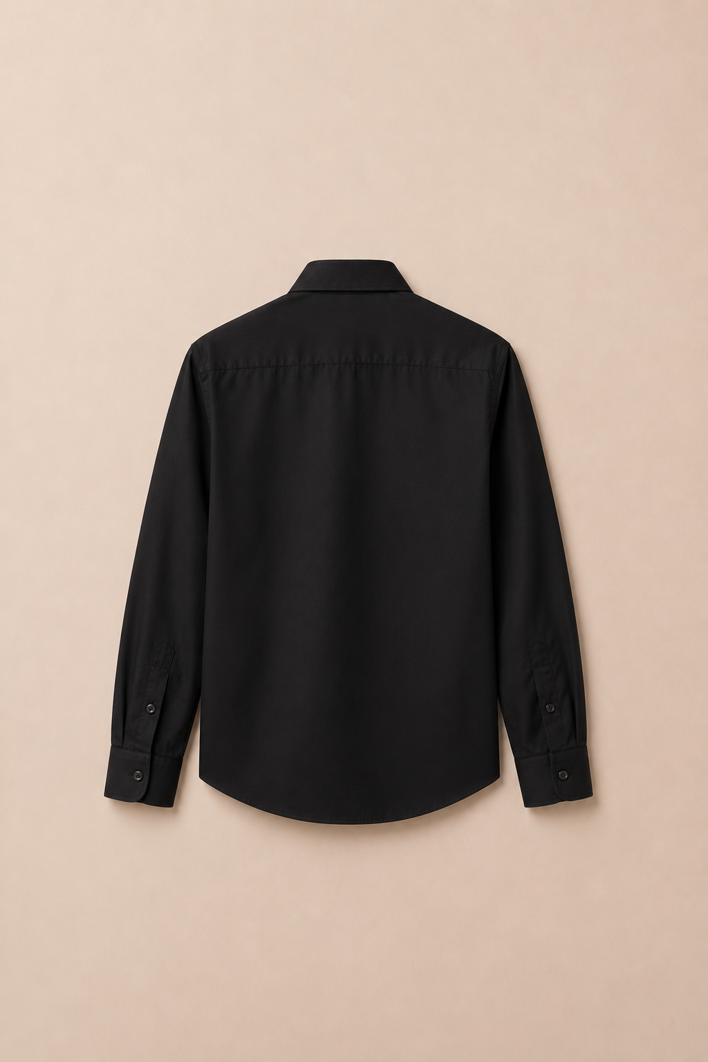 Jet Black Giza Cotton Shirt - back