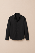 Jet Black Giza Cotton Shirt - front