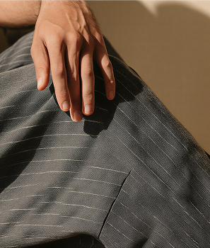 Charcoal Grey Pinstripe Tailored Trouser White