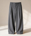 Charcoal Grey Pinstripe Tailored Trouser White