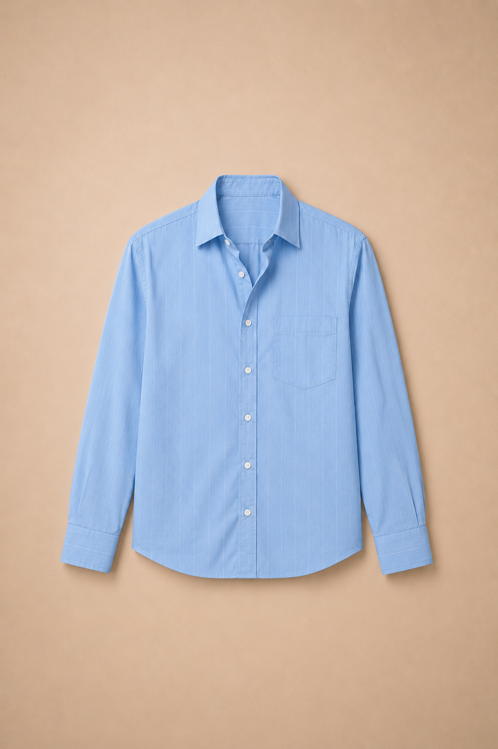 Sky Blue Pinstripe Cotton Shirt - front