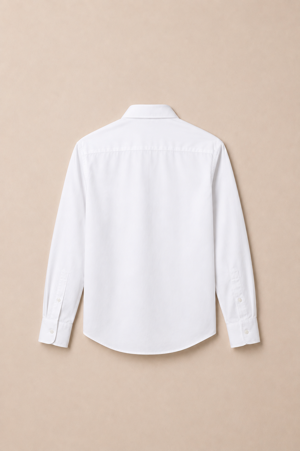 White Boxy Polyester Shirt - back