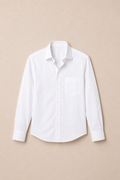 White Boxy Polyester Shirt - front