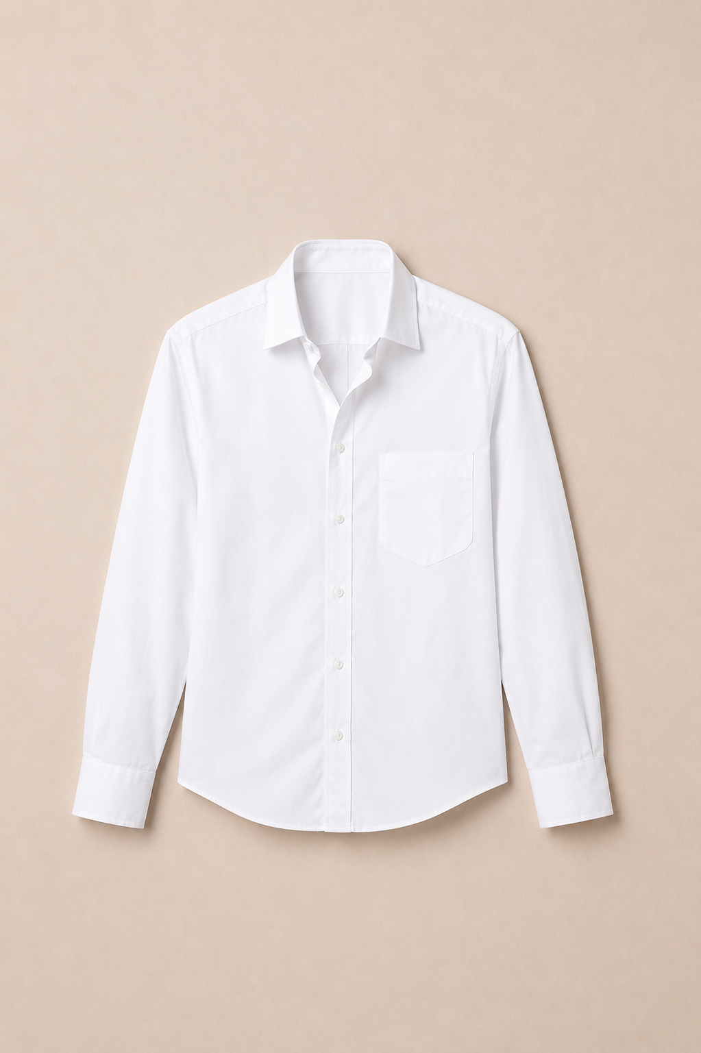 White Boxy Polyester Shirt - front