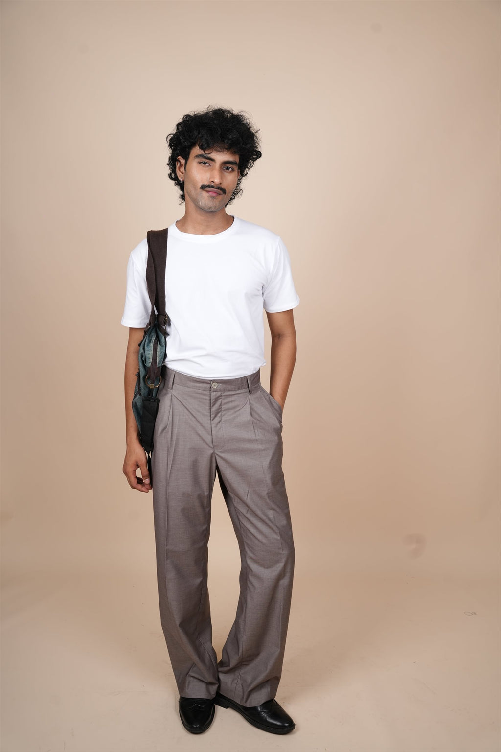 Classic White Half-Sleeve T-Shirt - on model